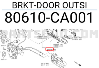Nissan 80610CA001 BRKT-DOOR OUTSI