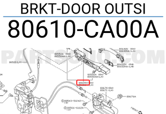 Nissan 80610CA00A BRKT-DOOR OUTSI