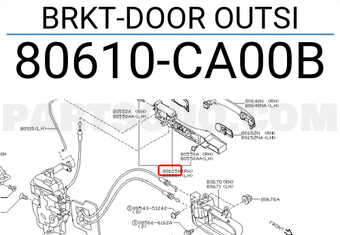 Nissan 80610CA00B BRKT-DOOR OUTSI