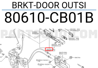 Nissan 80610CB01B BRKT-DOOR OUTSI