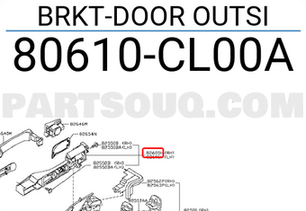 Nissan 80610CL00A BRKT-DOOR OUTSI