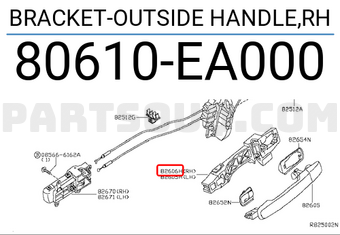 Nissan 80610EA000 BRACKET-OUTSIDE HANDLE,RH