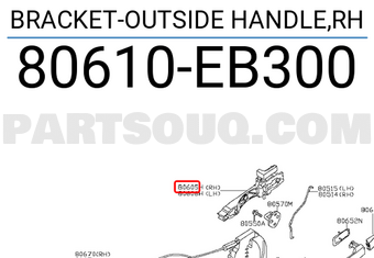 Nissan 80610EB300 BRACKET-OUTSIDE HANDLE,RH