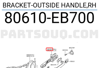 Nissan 80610EB700 BRACKET-OUTSIDE HANDLE,RH