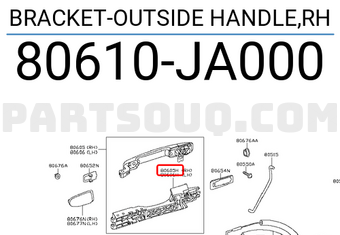Nissan 80610JA000 BRACKET-OUTSIDE HANDLE,RH
