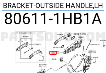 Nissan 806111HB1A BRACKET-OUTSIDE HANDLE,LH
