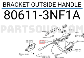 Nissan 806113NF1A BRACKET OUTSIDE HANDLE