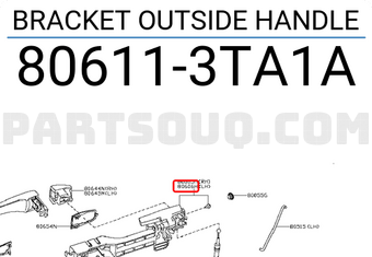 Nissan 806113TA1A BRACKET OUTSIDE HANDLE