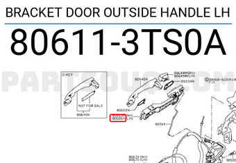 Nissan 806113TS0A BRACKET DOOR OUTSIDE HANDLE LH