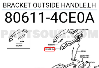 Nissan 806114CE0A BRACKET OUTSIDE HANDLE,LH