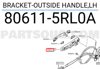 Nissan 806115RL0A BRACKET-OUTSIDE HANDLE,LH