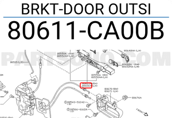 Nissan 80611CA00B BRKT-DOOR OUTSI
