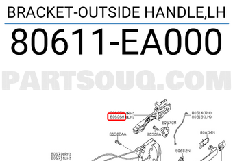 Nissan 80611EA000 BRACKET-OUTSIDE HANDLE,LH