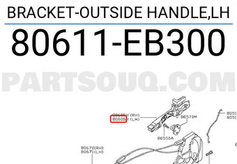 Nissan 80611EB300 BRACKET-OUTSIDE HANDLE,LH