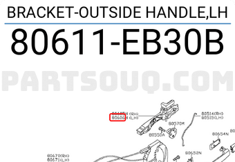 Nissan 80611EB30B BRACKET-OUTSIDE HANDLE,LH