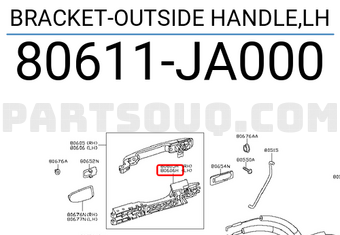 Nissan 80611JA000 BRACKET-OUTSIDE HANDLE,LH