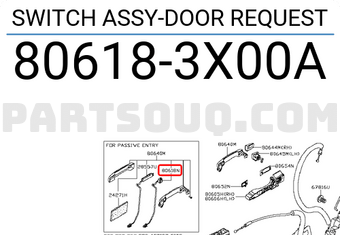Nissan 806183X00A SWITCH ASSY-DOOR REQUEST