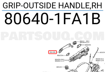 Nissan 806401FA1B GRIP-OUTSIDE HANDLE,RH