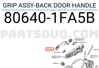 Nissan 806401FA5B GRIP ASSY-BACK DOOR HANDLE
