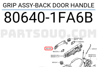 Nissan 806401FA6B GRIP ASSY-BACK DOOR HANDLE