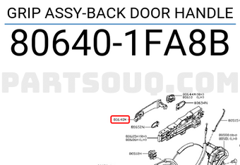 Nissan 806401FA8B GRIP ASSY-BACK DOOR HANDLE