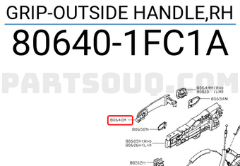 Nissan 806401FC1A GRIP-OUTSIDE HANDLE,RH
