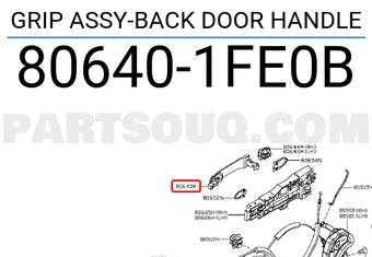 Nissan 806401FE0B GRIP ASSY-BACK DOOR HANDLE