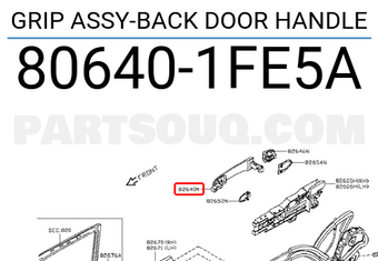 Nissan 806401FE5A GRIP ASSY-BACK DOOR HANDLE