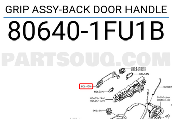 Nissan 806401FU1B GRIP ASSY-BACK DOOR HANDLE