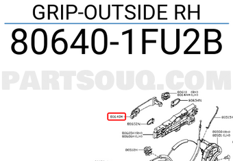 Nissan 806401FU2B GRIP-OUTSIDE RH