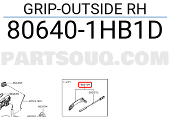 Nissan 806401HB1D GRIP-OUTSIDE RH