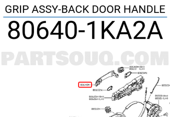 Nissan 806401KA2A GRIP ASSY-BACK DOOR HANDLE