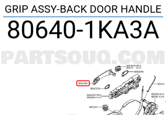 Nissan 806401KA3A GRIP ASSY-BACK DOOR HANDLE
