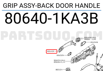 Nissan 806401KA3B GRIP ASSY-BACK DOOR HANDLE