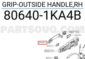 Nissan 806401KA4B GRIP-OUTSIDE HANDLE,RH