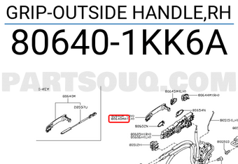 Nissan 806401KK6A GRIP-OUTSIDE HANDLE,RH