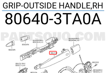 Nissan 806403TA0A GRIP-OUTSIDE HANDLE,RH