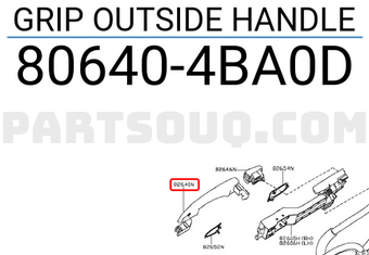 Nissan 806404BA0D GRIP OUTSIDE HANDLE