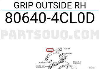 Nissan 806404CL0D GRIP OUTSIDE RH