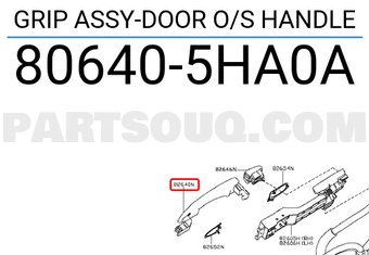 Nissan 806405HA0A GRIP ASSY-DOOR O/S HANDLE