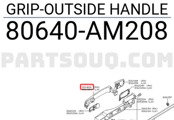 Nissan 80640AM208 GRIP-OUTSIDE HANDLE