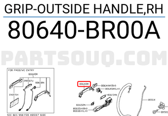 Nissan 80640BR00A GRIP-OUTSIDE HANDLE,RH