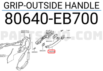 Nissan 80640EB700 GRIP-OUTSIDE HANDLE