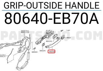 Nissan 80640EB70A GRIP-OUTSIDE HANDLE