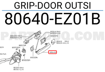 Nissan 80640EZ01B GRIP-DOOR OUTSI