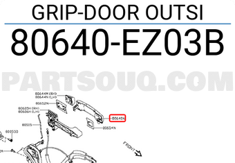 Nissan 80640EZ03B GRIP-DOOR OUTSI