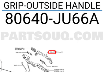 Nissan 80640JU66A GRIP-OUTSIDE HANDLE