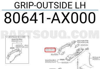 Nissan 80641AX000 GRIP-OUTSIDE LH