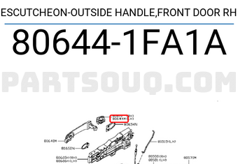 Nissan 806441FA1A ESCUTCHEON-OUTSIDE HANDLE,FRONT DOOR RH