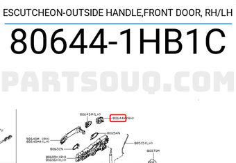Nissan 806441HB1C ESCUTCHEON-OUTSIDE HANDLE,FRONT DOOR, RH/LH